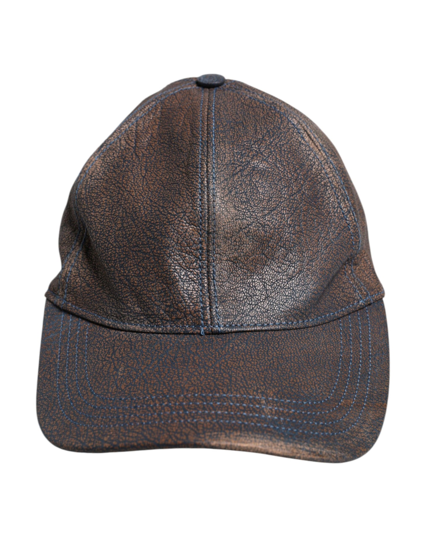 Brown Goatskin Leather Baseball Cap