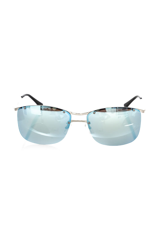 Silver Metallic Fibre Men Sunglass