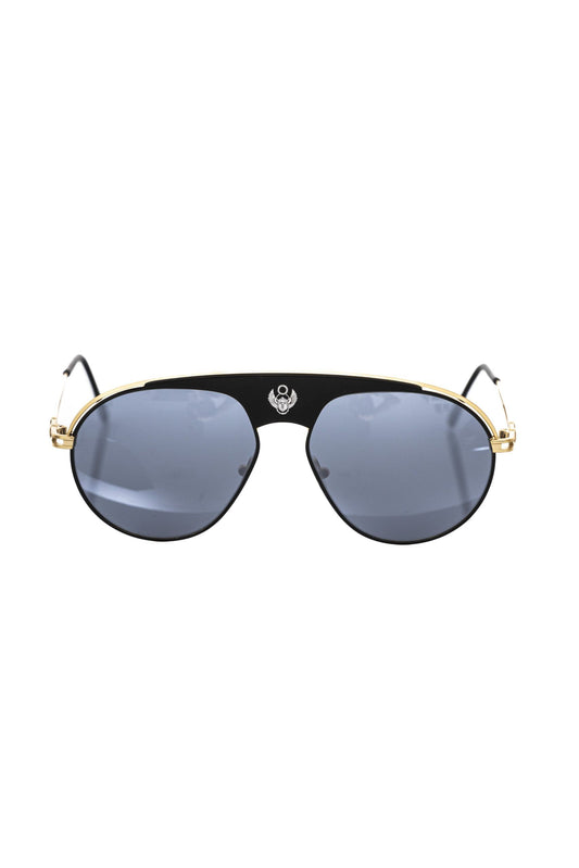 Black Metallic Fibre Men Sunglasses
