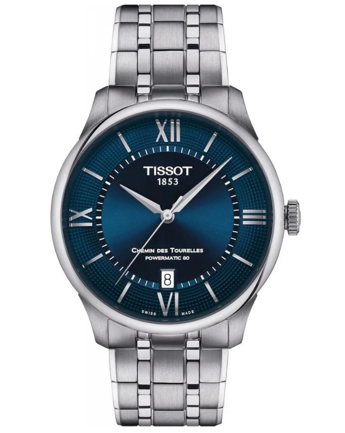 TISSOT Mod. CHEMIN DES TOURELLES - POWERMATIC 80 - BLUE, ROMAN INDEXES-0